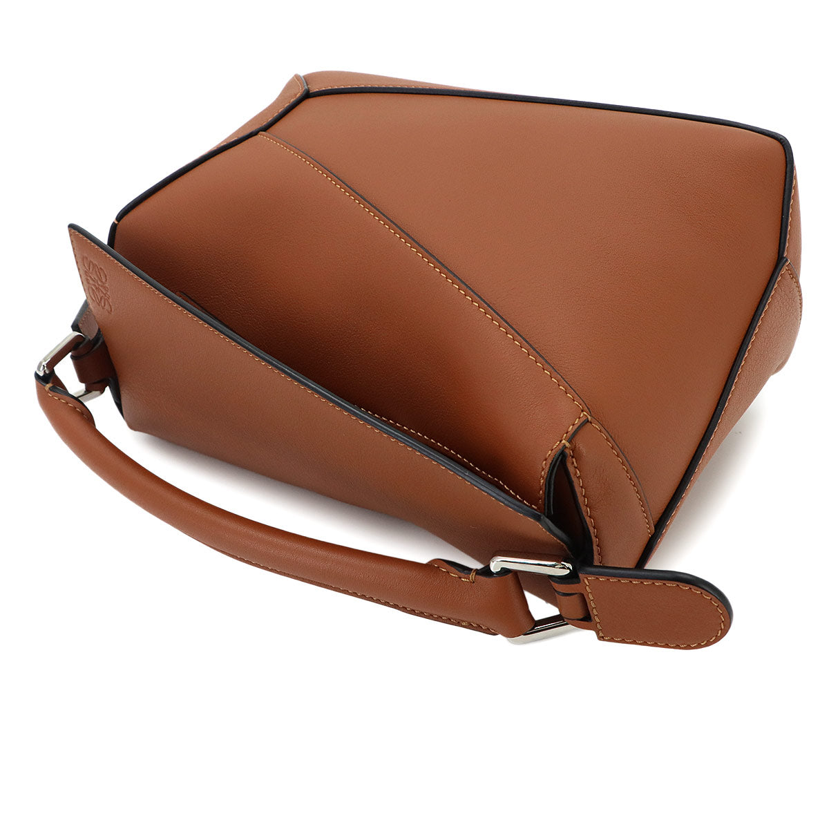 Pazzle Bag Small 2way Hand Shoulder Bag Leather Tan Brown