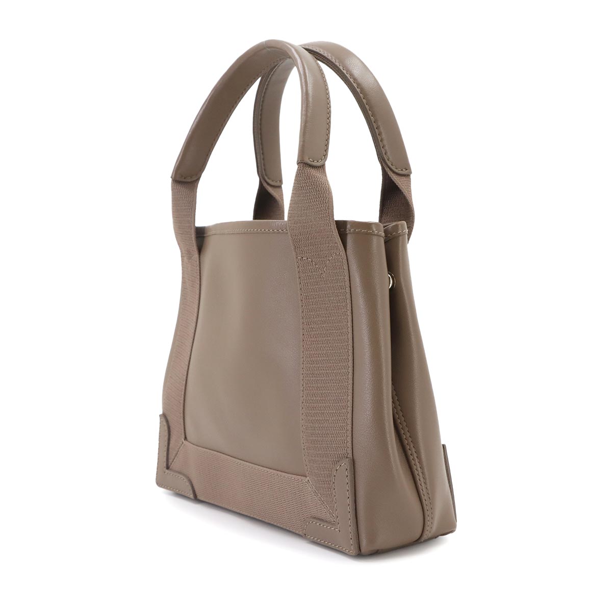 Navy XS Cabas Tote Shoulder Bag Leather Brown 390346