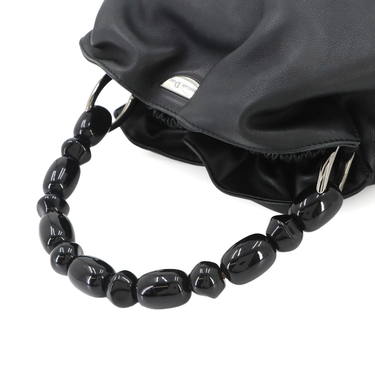 Maris Pearl Hand Bag Leather Black