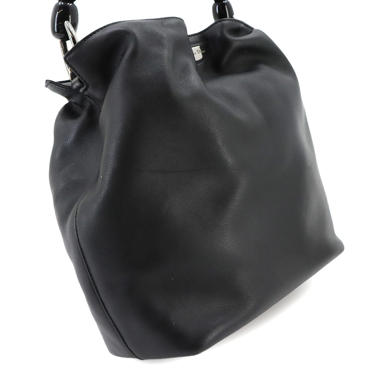 Maris Pearl Hand Bag Leather Black