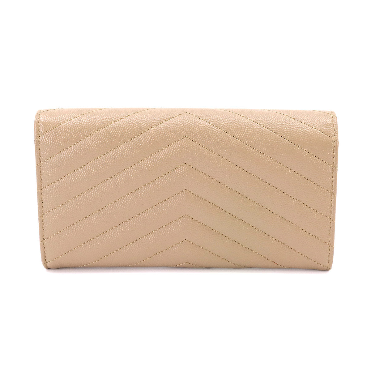 Monogram Large Flap Wallet Leather Beige 372264