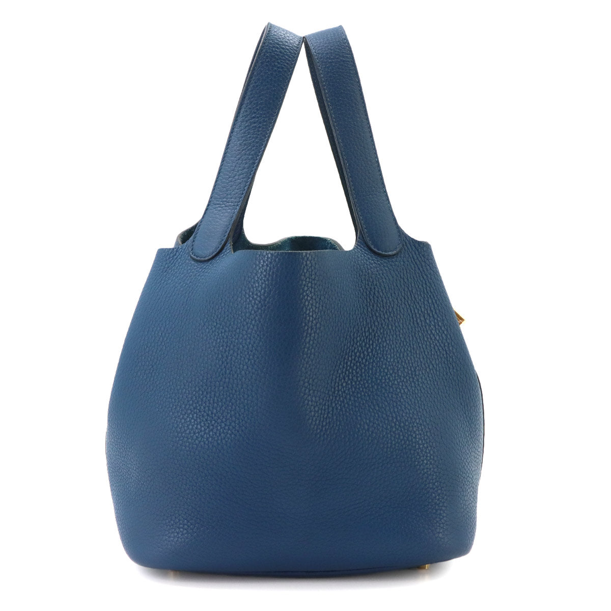 Picotin Lock MM Hand Bag Taurillon Clemence Deep Blue Y