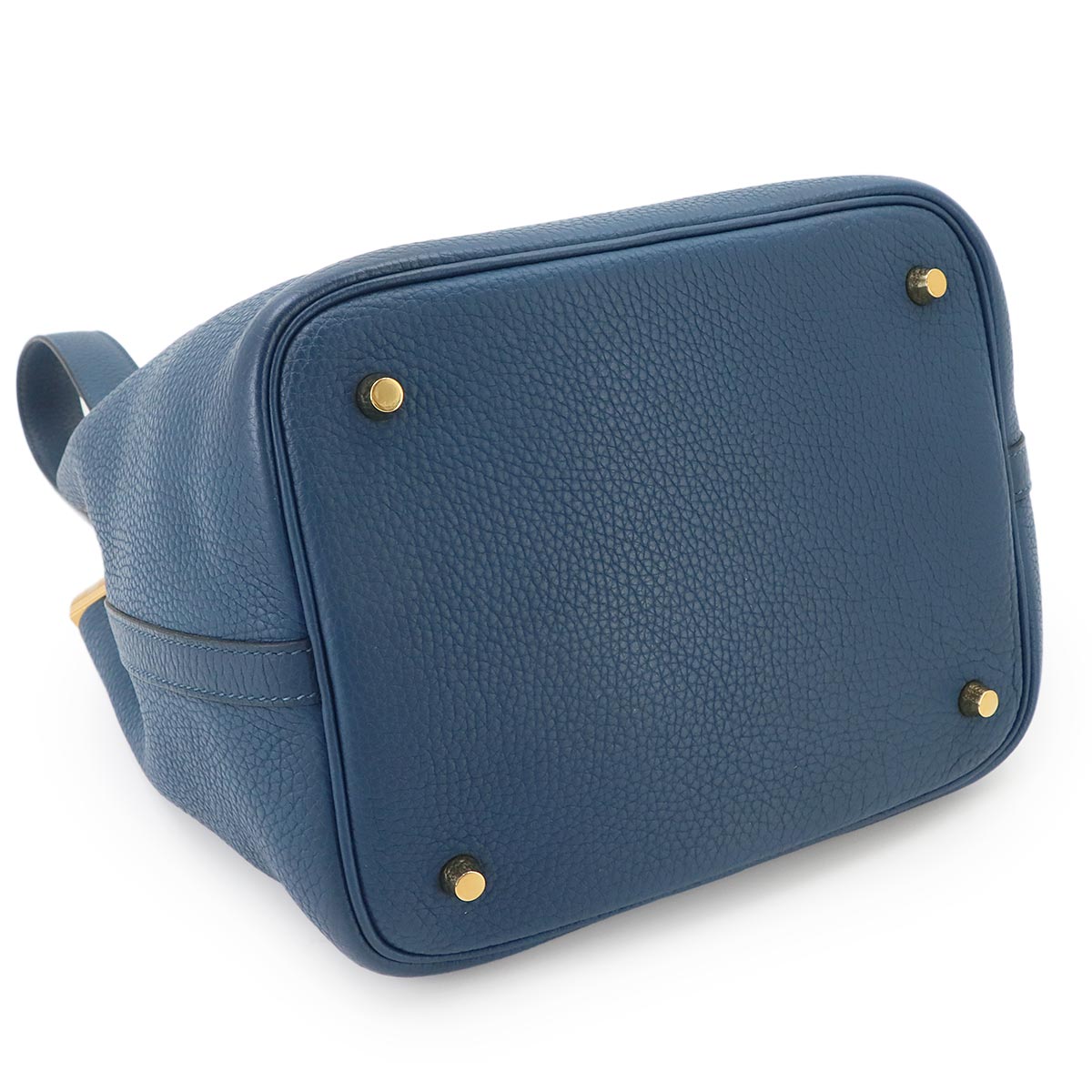 Picotin Lock MM Hand Bag Taurillon Clemence Deep Blue Y