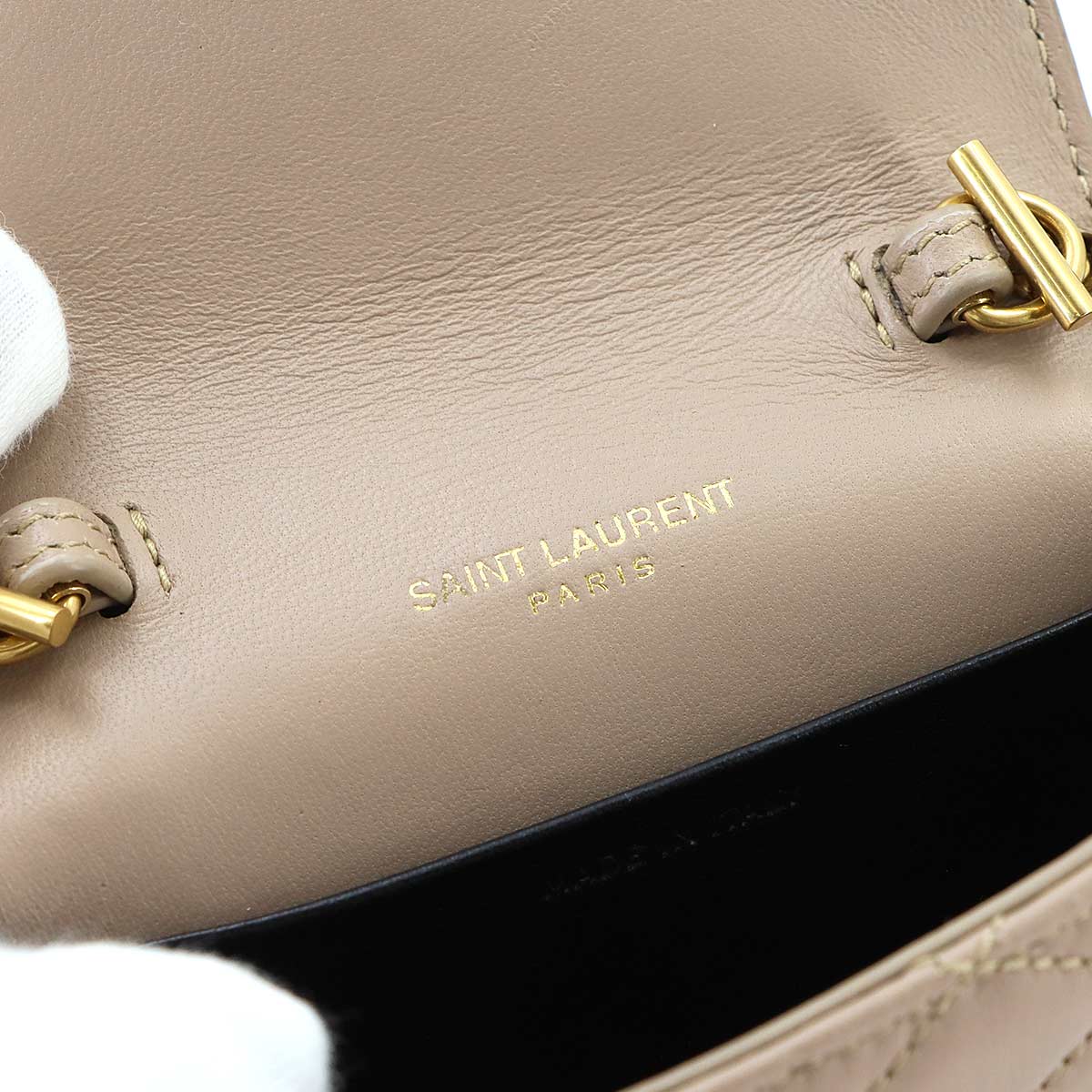 Gaby Micro Chain Shoulder Bag Leather 685612