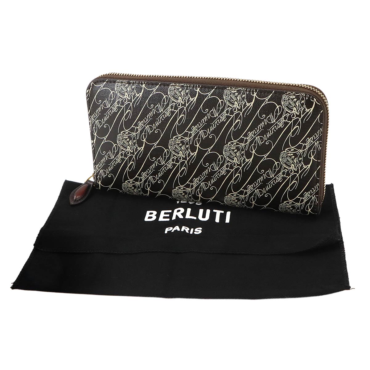 Itauba Long Wallet Toile Marbeuf Canvas Leather Dark brown
