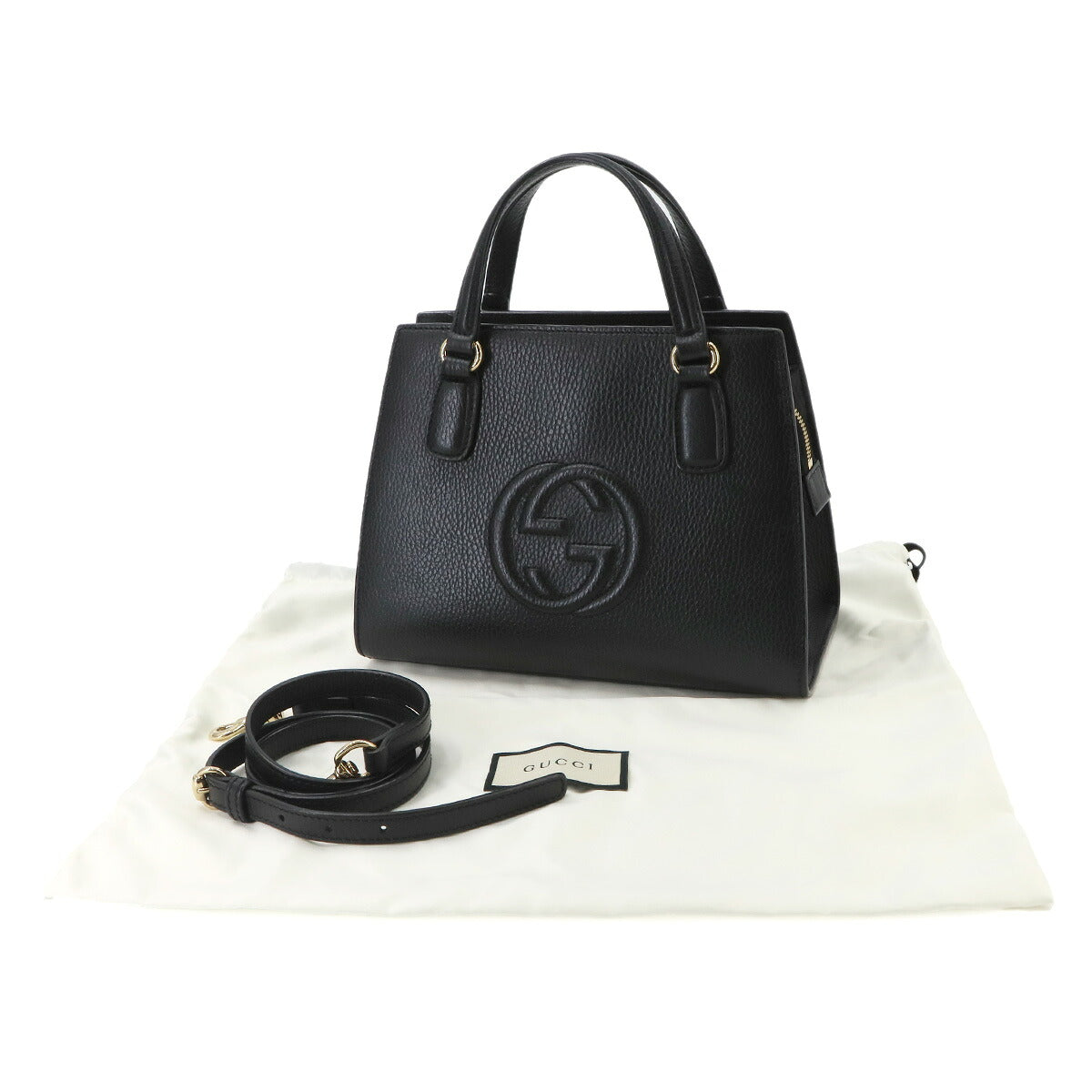 SOHO Interlocking G 2way Hand Shoulder Bag Leather 607722