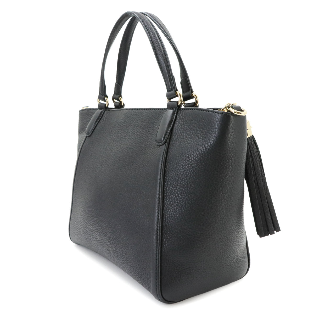 Soho Interlocking G Tote Shoulder Bag Leather Black 369176