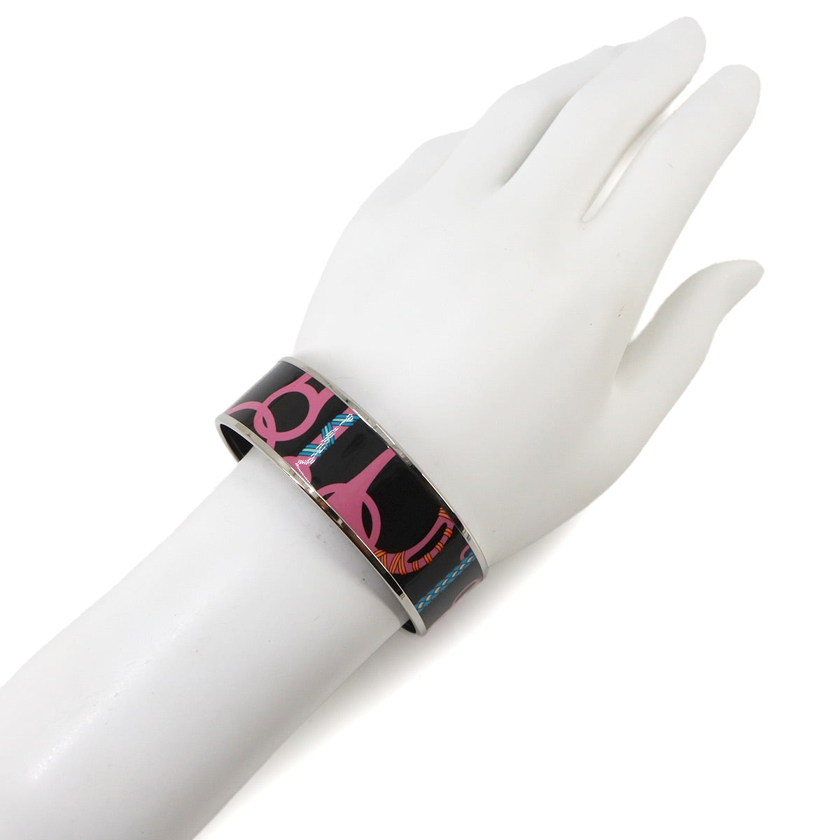 Email GM Bracelet Bangle Black Silver Accessory