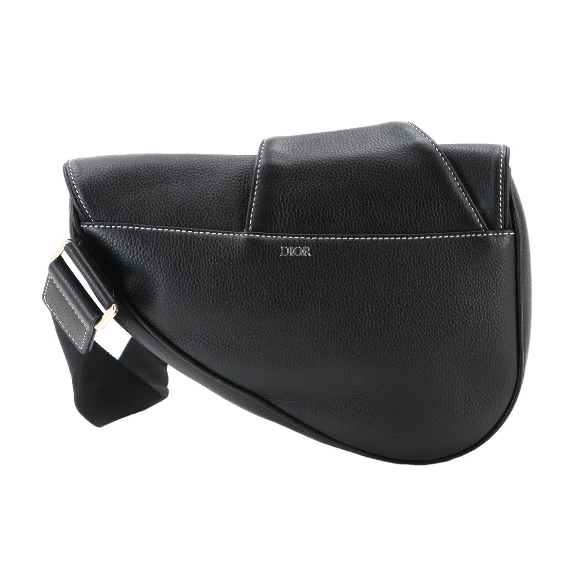 Stussy Collab Saddle Shoulder Bag Leather Black Purse