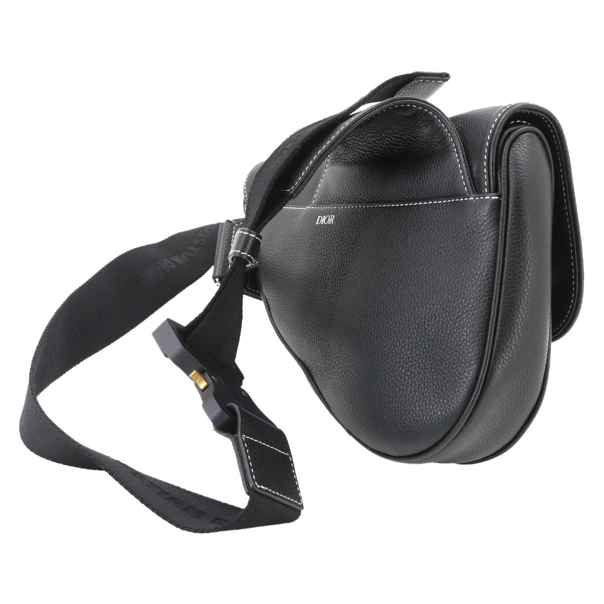 Stussy Collab Saddle Shoulder Bag Leather Black Purse