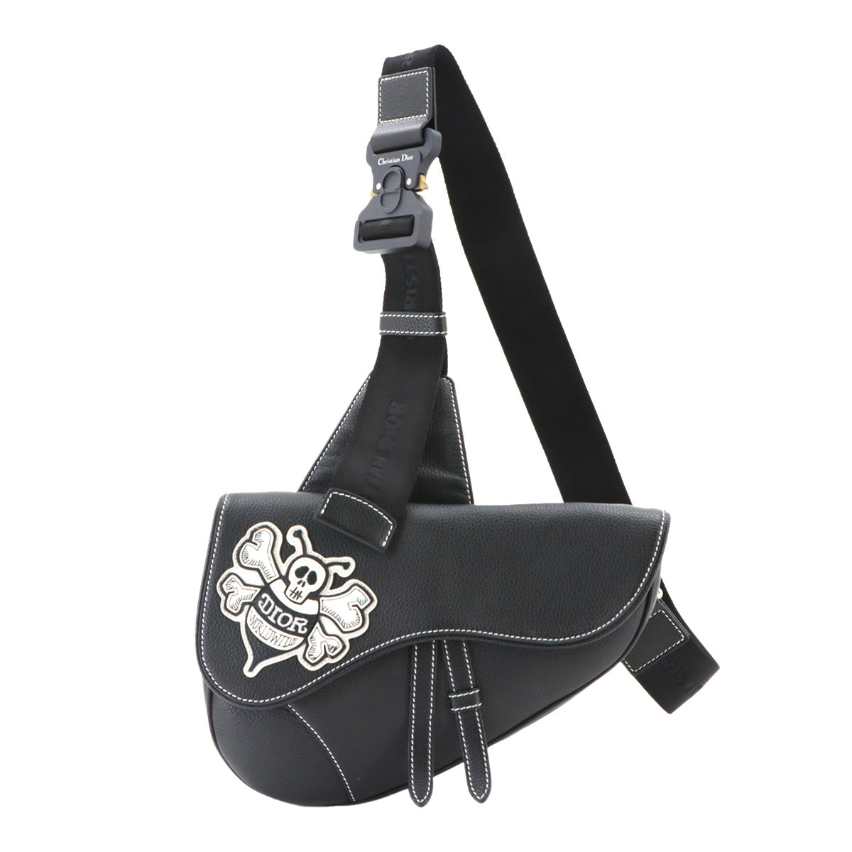 Stussy Collab Saddle Shoulder Bag Leather Black Purse