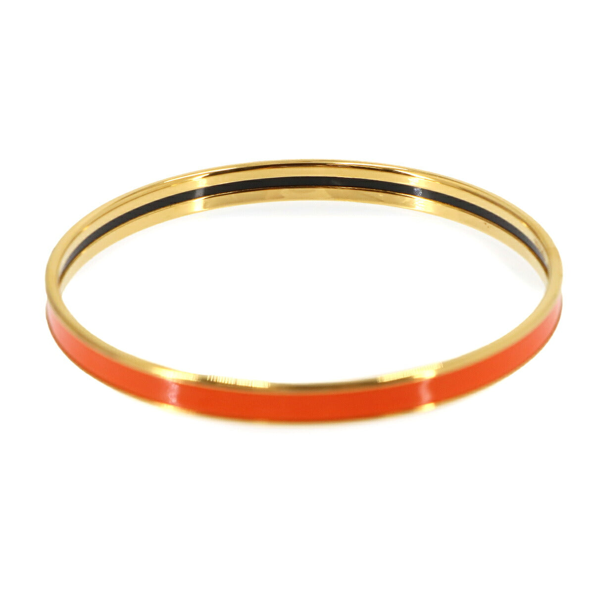 Uni Enamel Bangle Bracelet Orange Gold Accessory