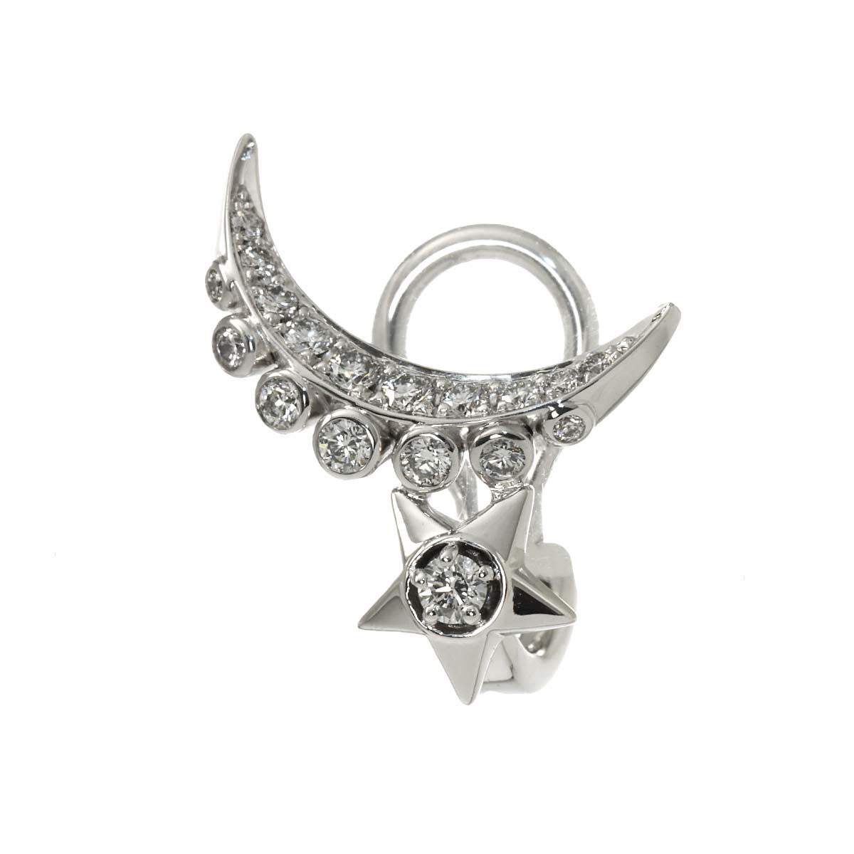 COMETE Diamond Earrings Clip-on 18K WG 750 One Piece only
