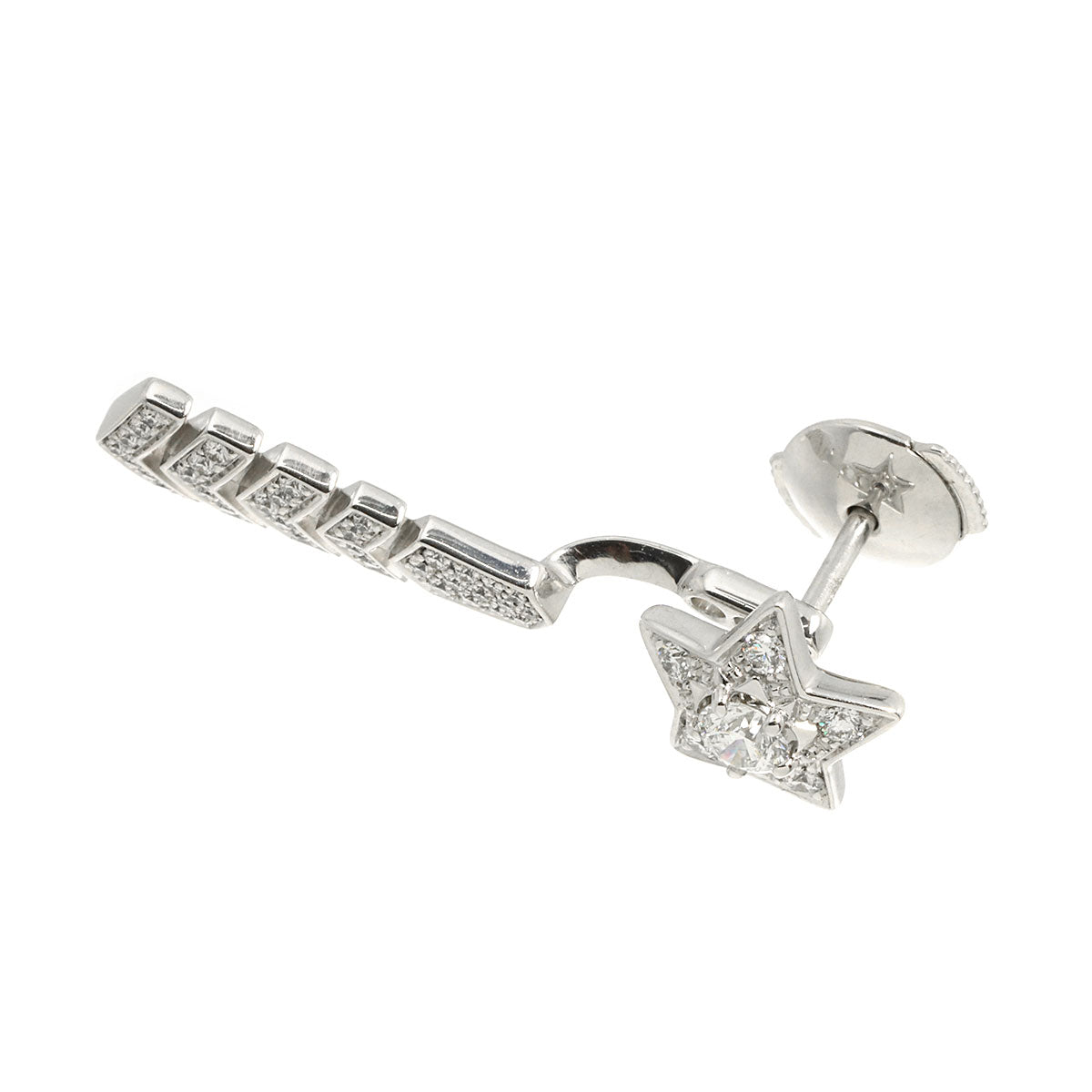 COMETE Diamond Earrings Pierced 18K WG 750 One Piece only