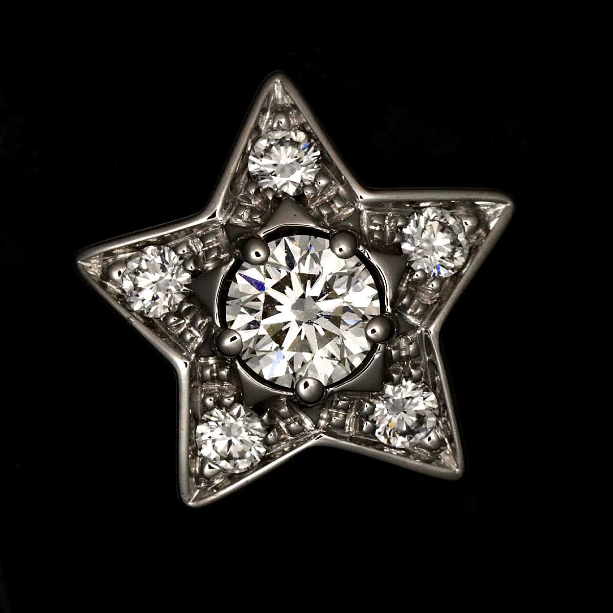 COMETE Diamond Earrings Pierced 18K WG 750 One Piece only