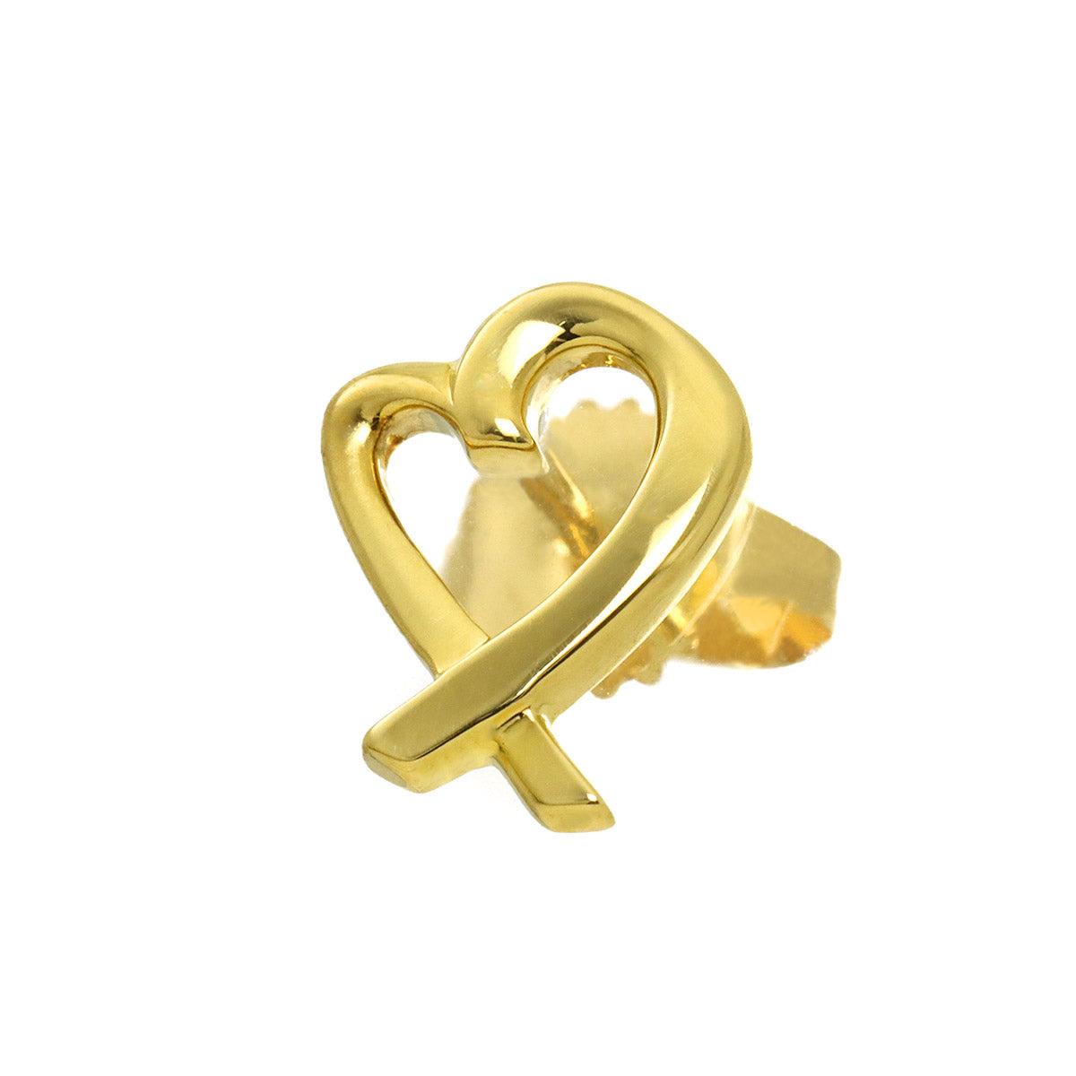 Loving Heart Earring Pierced 18K YG 750 One Piece only