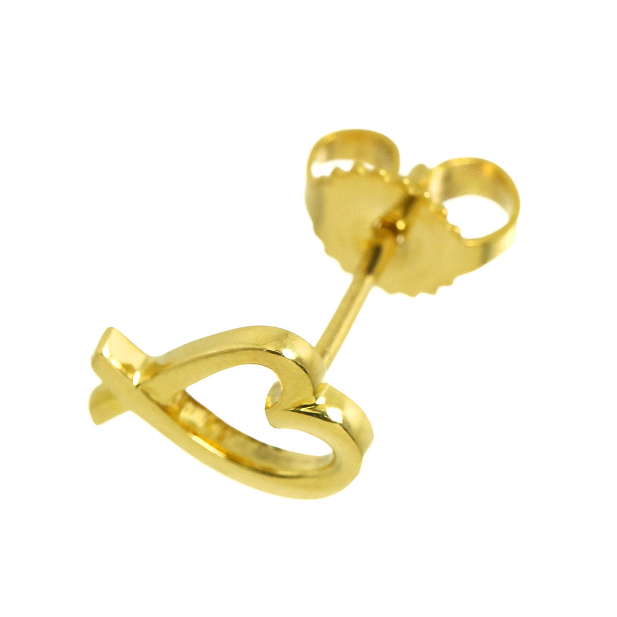 Loving Heart Earring Pierced 18K YG 750 One Piece only