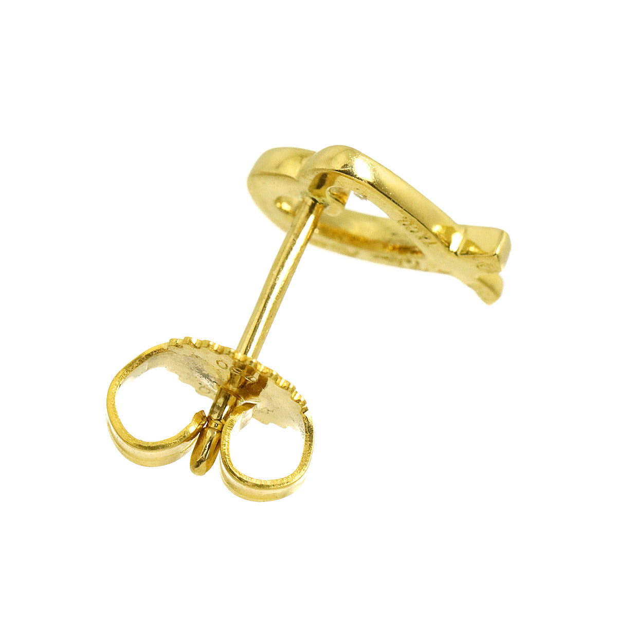 Loving Heart Earring Pierced 18K YG 750 One Piece only