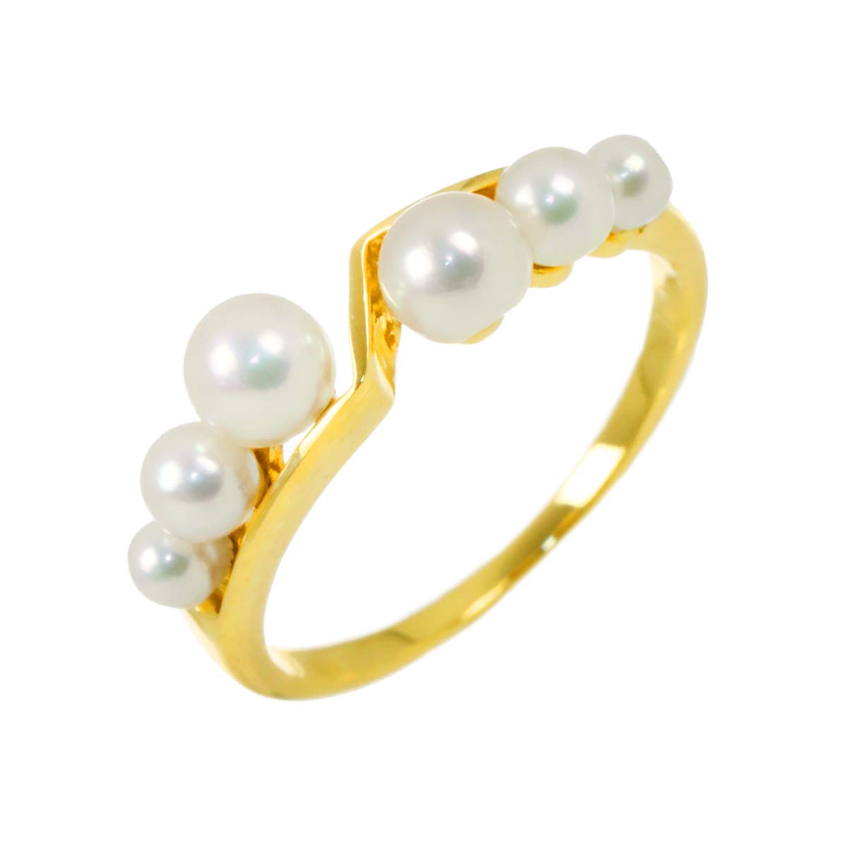 Baby Pearl 4.2-2.7mm Ring 18K YG 750 Size5.5-5.75(US)
