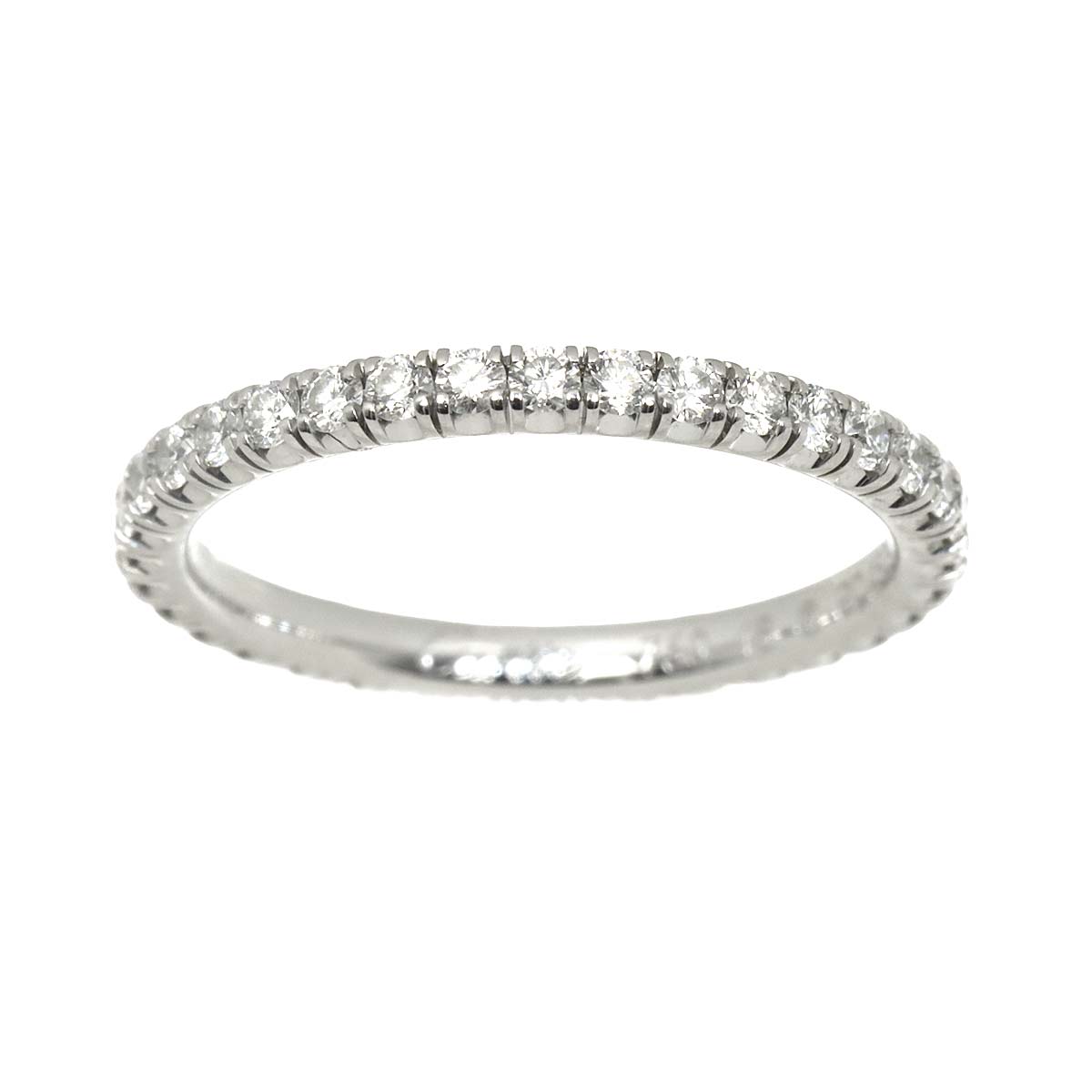 Full Diamond Ring 18K WG 750 size48 4.5(US)