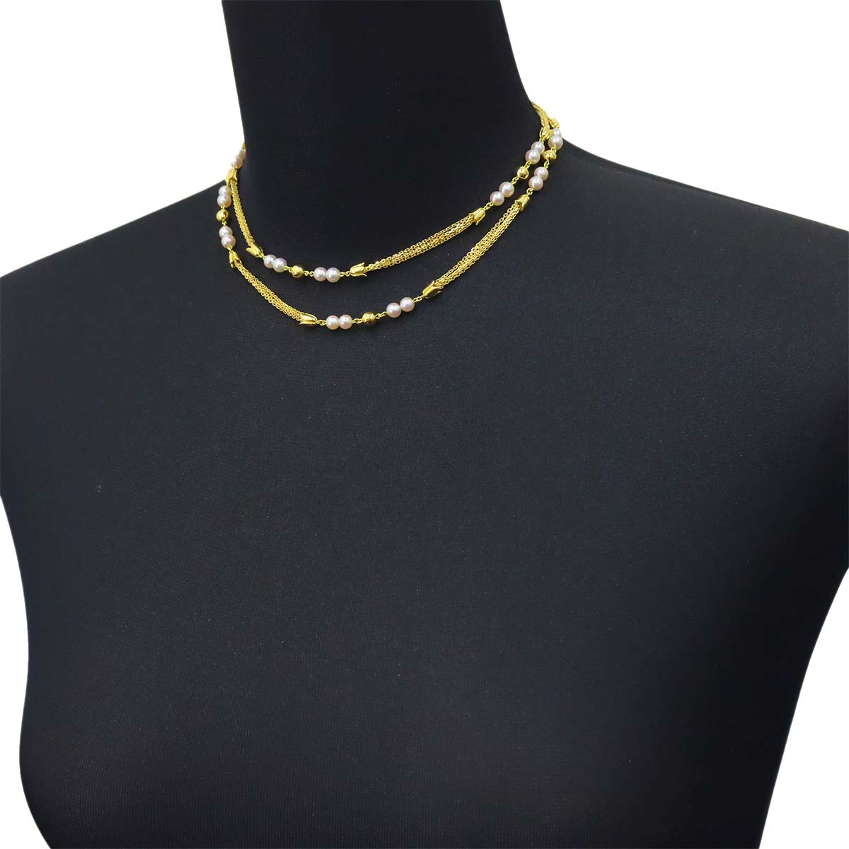 Akoya Pearl 5.0-4.7mm Necklace 18K YG Yellow Gold 750