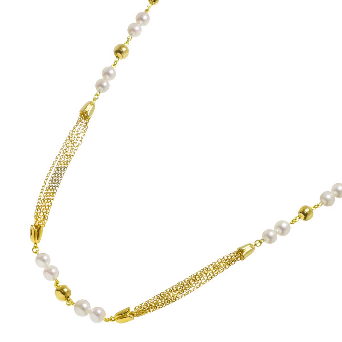 Akoya Pearl 5.0-4.7mm Necklace 18K YG Yellow Gold 750