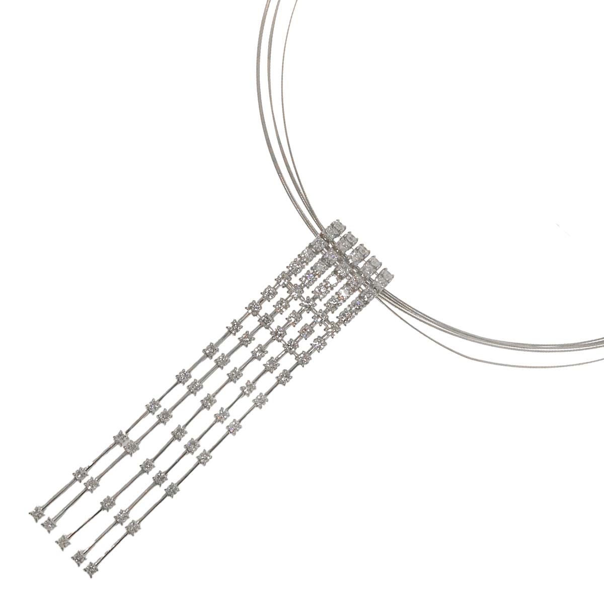 Diamond 4.51ct Necklace 18K WG White Gold 750