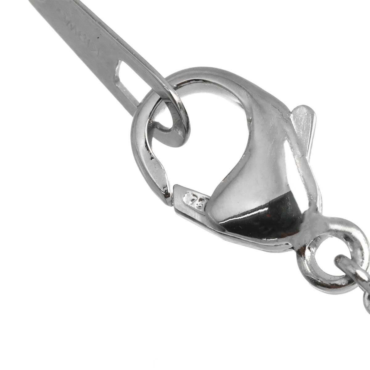 Garnet Diamond 0.21ct Necklace 18K White Gold 750