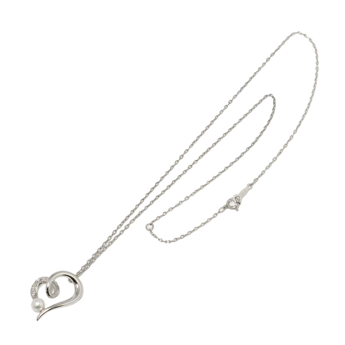 Akoya Pearl 4.4mm Diamond Necklace 18K WG 750