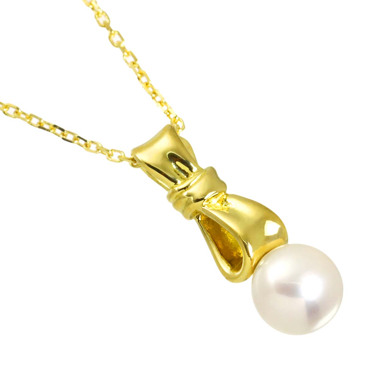 Akoya Pearl 7.1mm Necklace 18K Yellow Gold 750