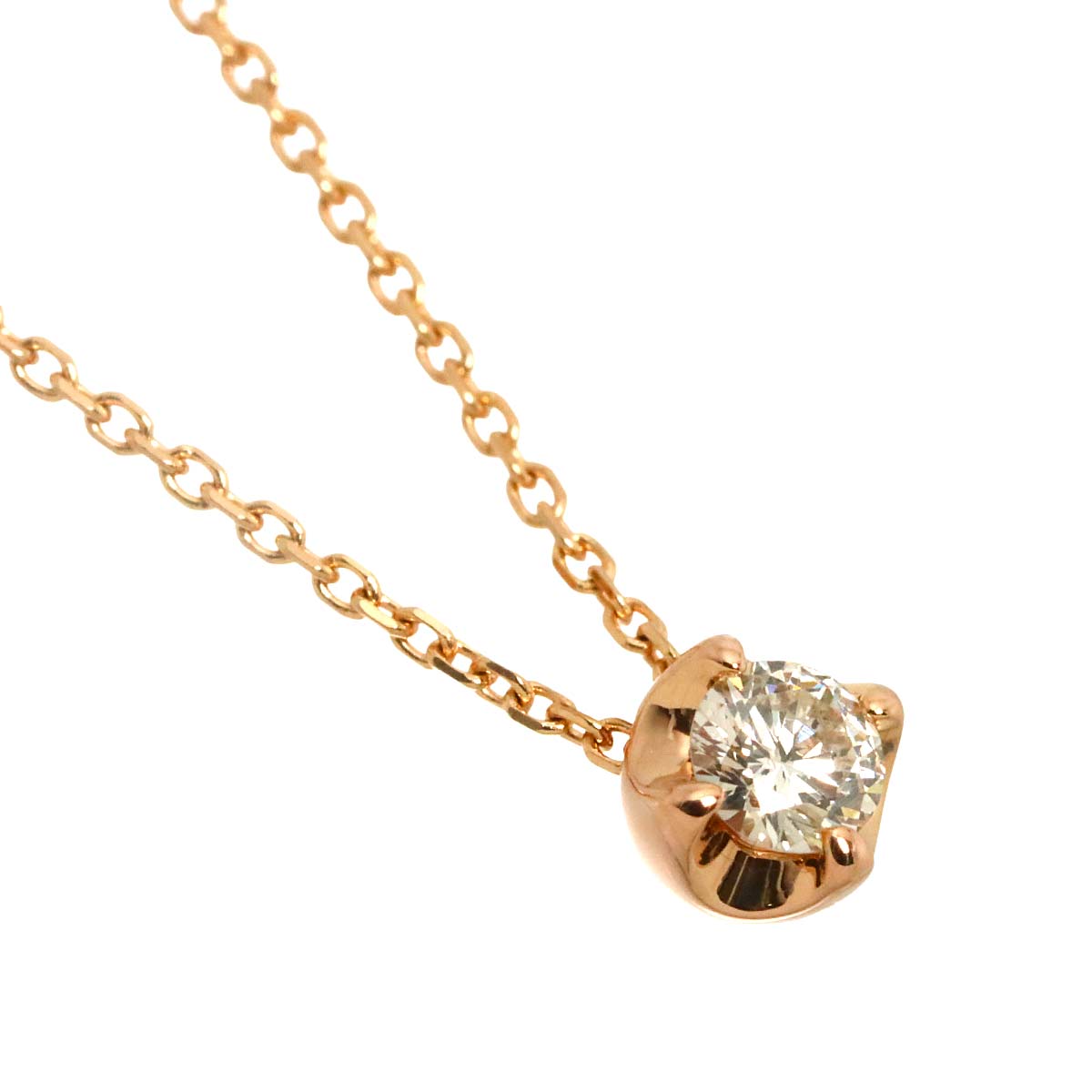 Diamond Necklace 18K Pink Gold 750