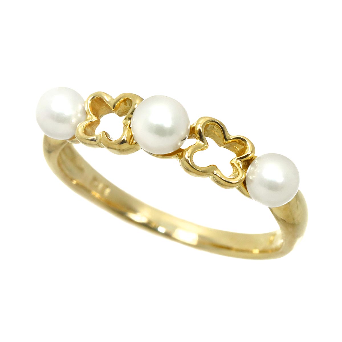 Akoya Pearl 4.0-3.5mm Ring 18K YG 750 Size5.5-5.75(US)