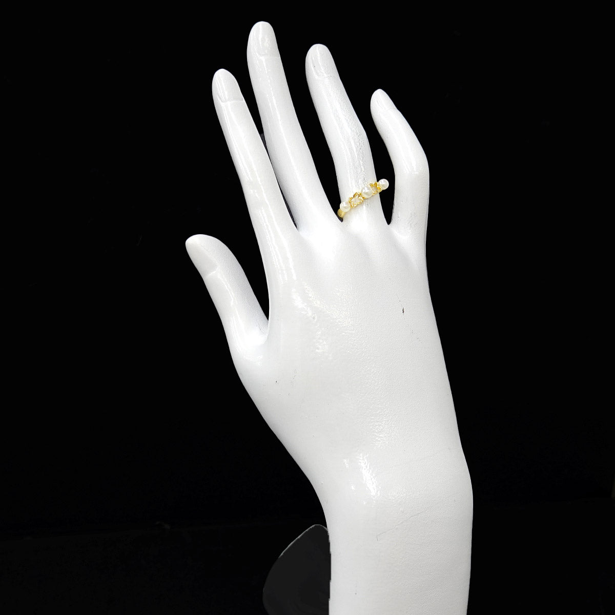 Akoya Pearl 4.0-3.5mm Ring 18K YG 750 Size5.5-5.75(US)
