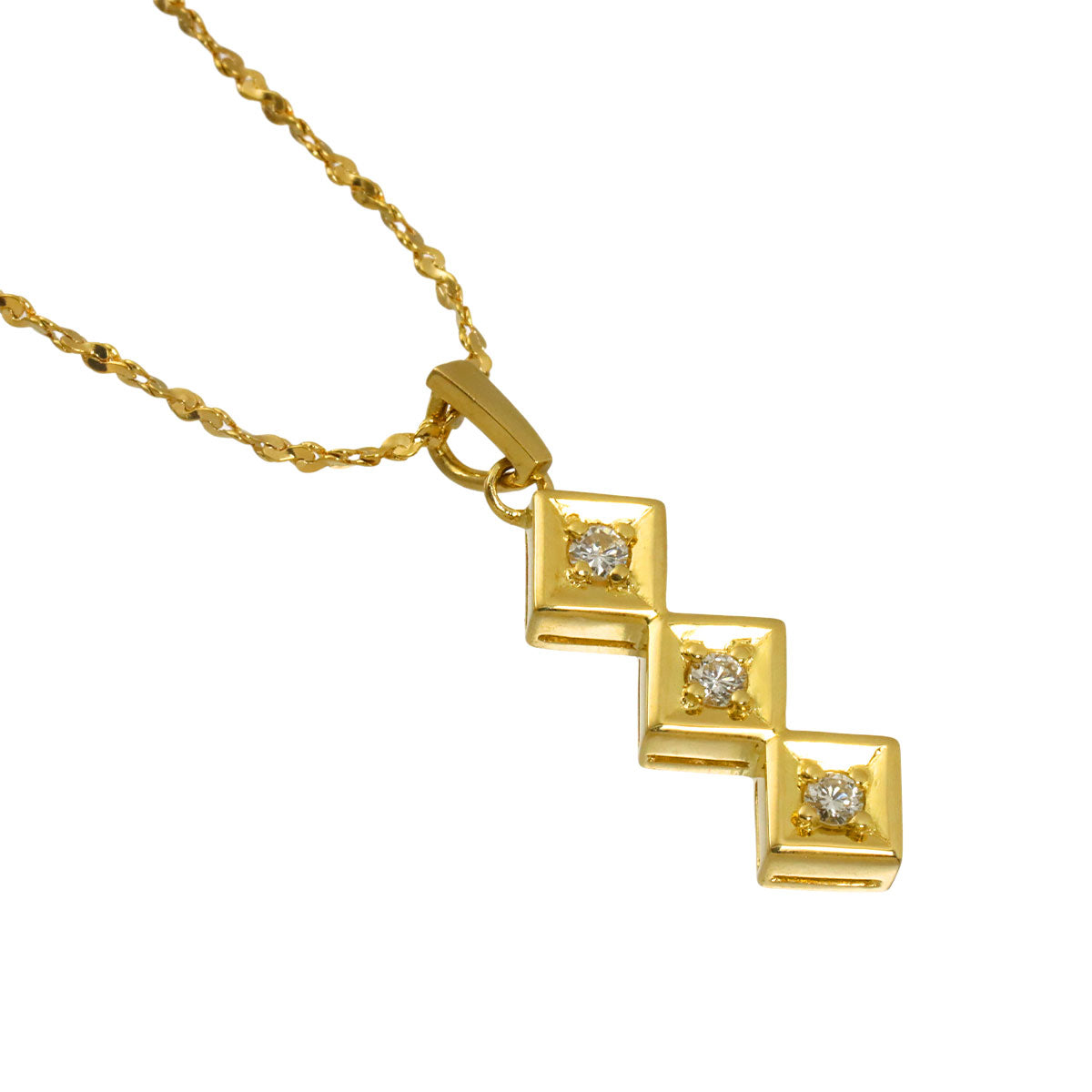 Diamond Necklace 18K Yellow Gold 750