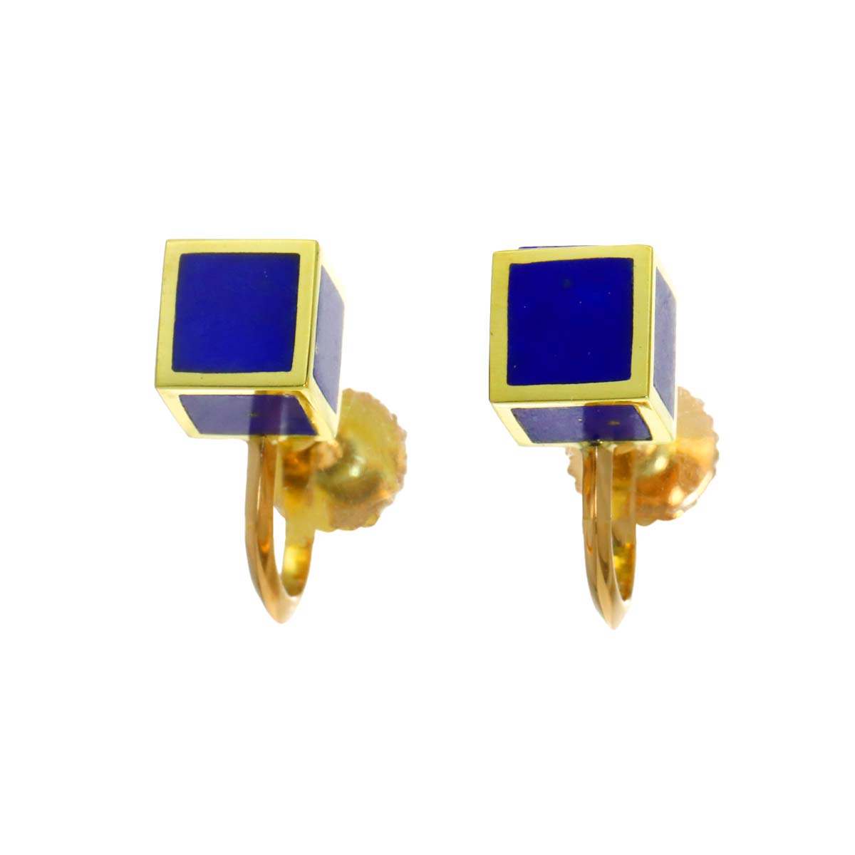 Lapis Lazuli Earrings 18K Yellow Pink Gold 750