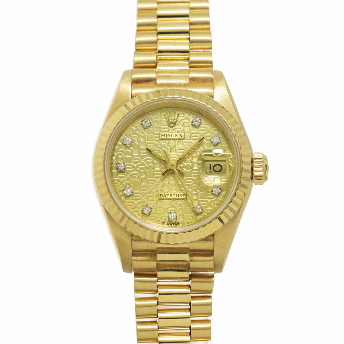 Datejust 69178G Serial 8 750 YG 10P Diamond Gold Dial Ladies