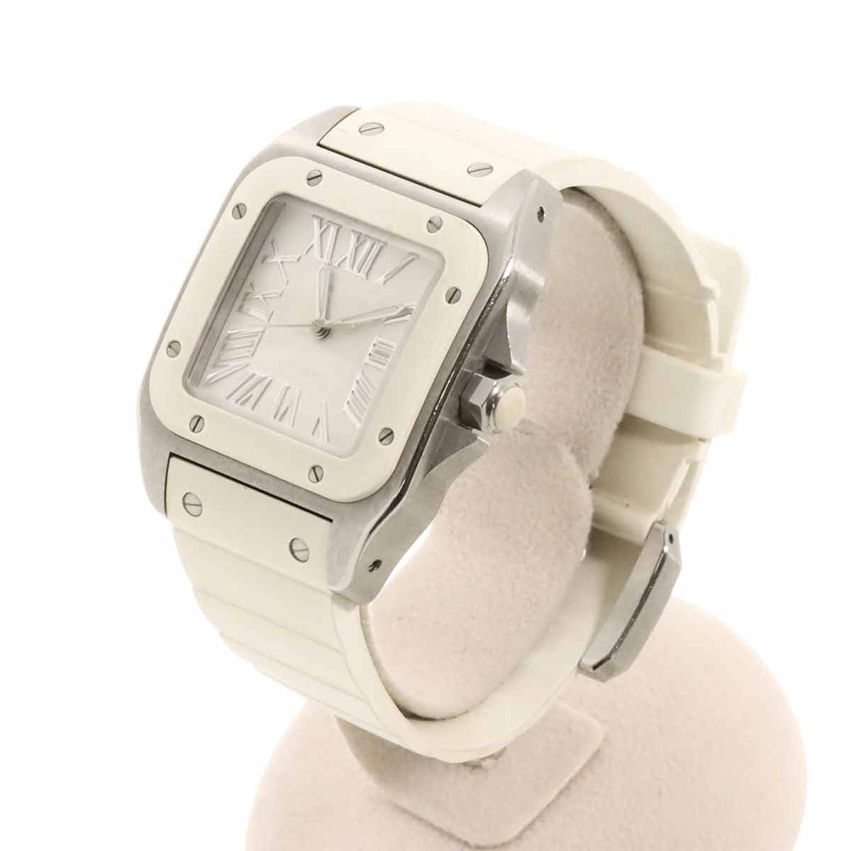 Santos 100 MM W20122U2 Automatic White Dial Boys Watch