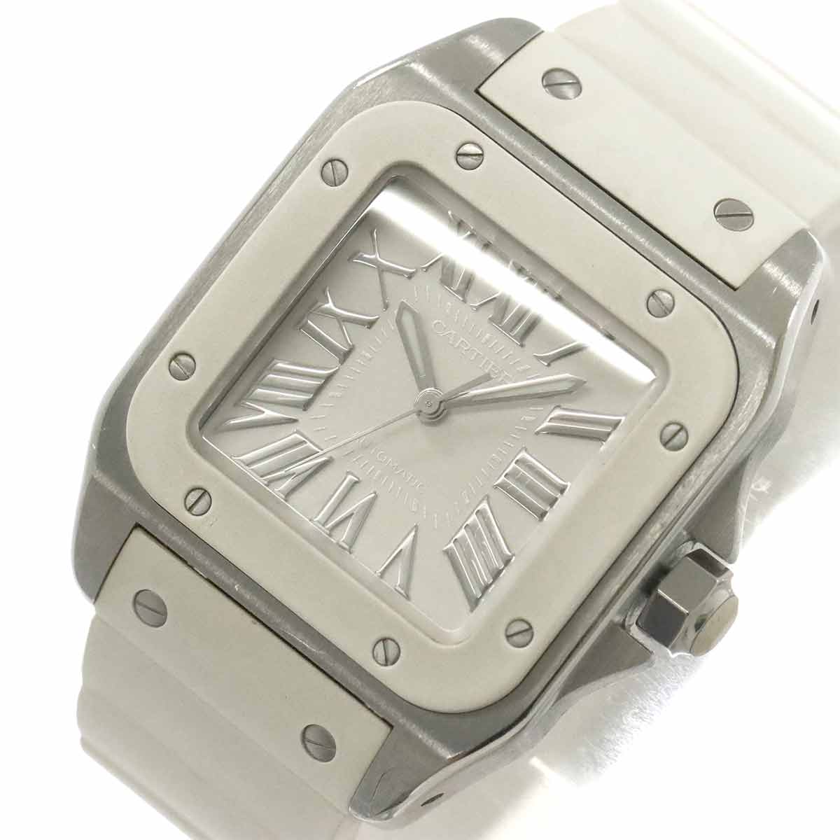 Santos 100 MM W20122U2 Automatic White Dial Boys Watch