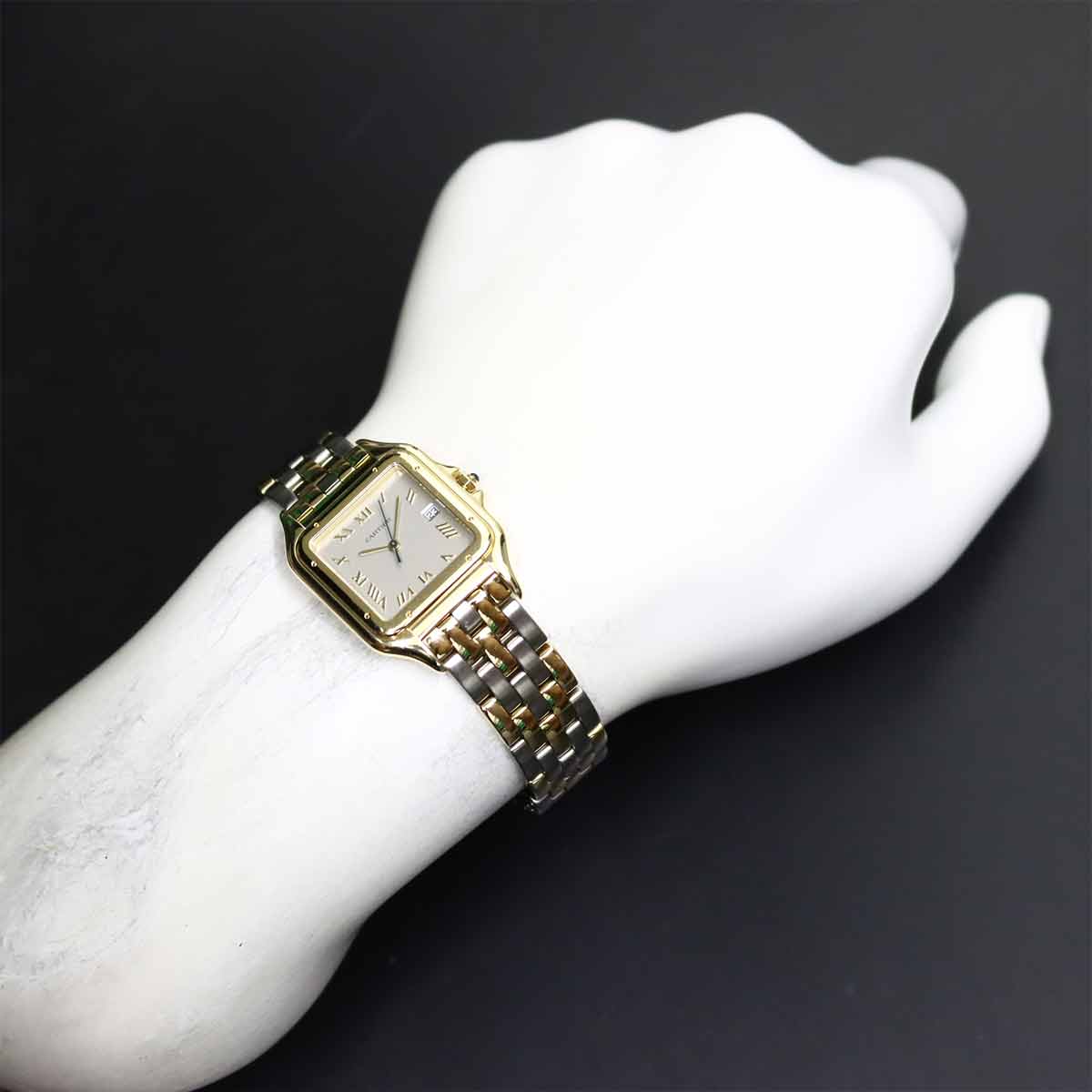 Panthere LM W25039L6 YG Quartz Silver Dial Mens Watch