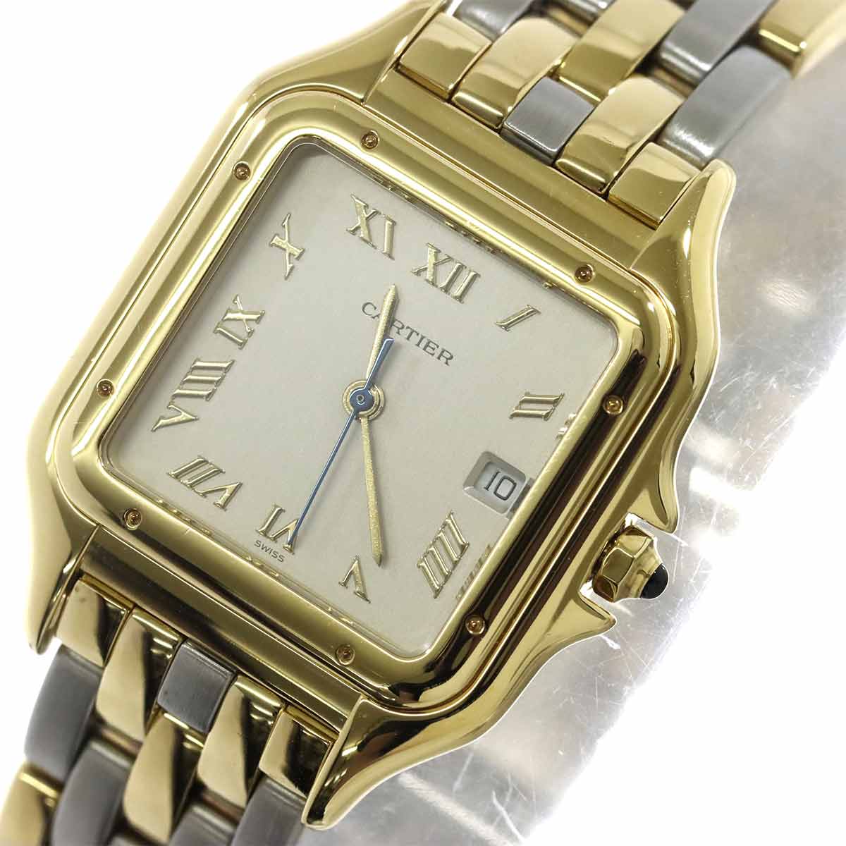 Panthere LM W25039L6 YG Quartz Silver Dial Mens Watch