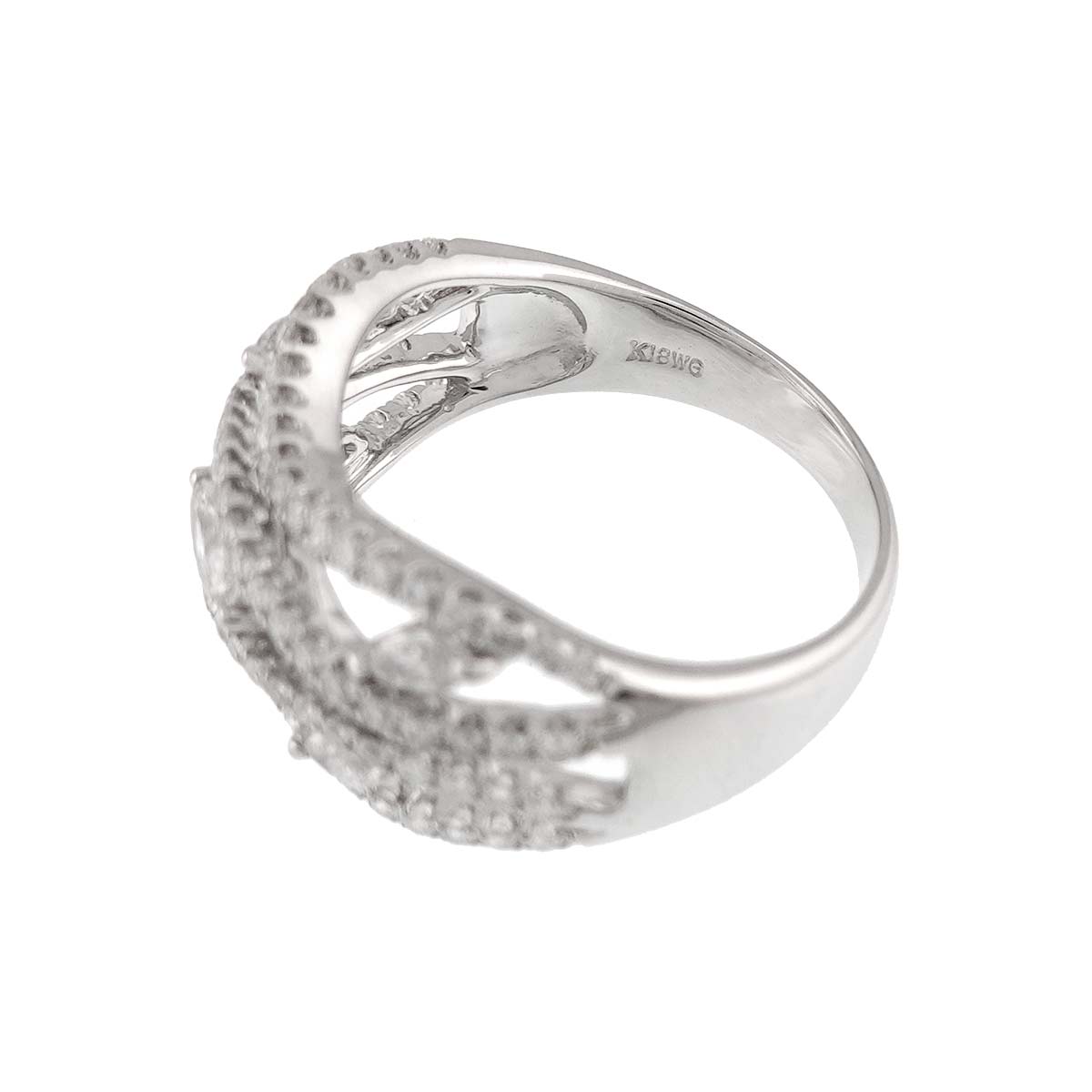 Diamond 0.30ct/0.60 Ring 18K K18 WG White Gold size6.25-6.5(US)