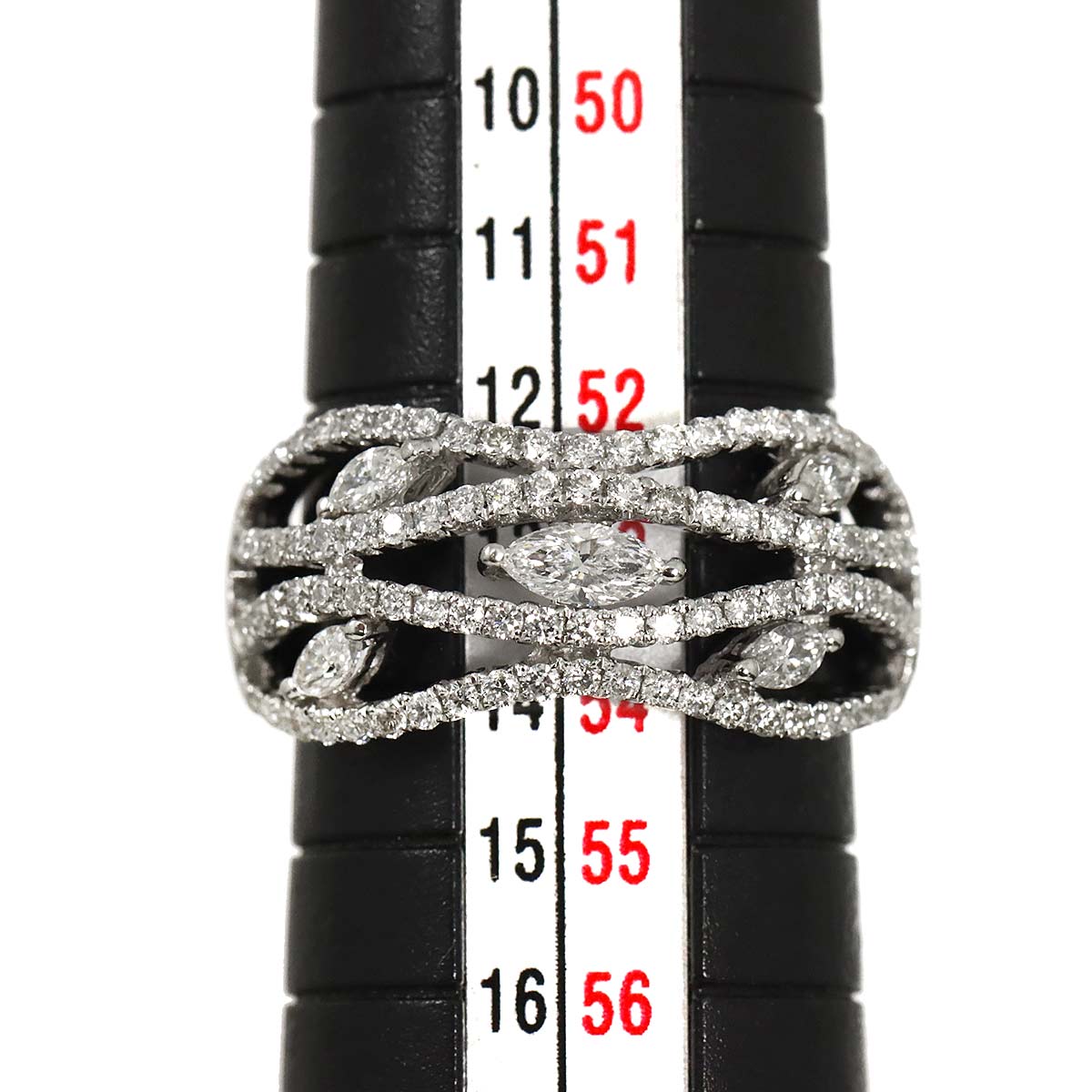 Diamond 0.30ct/0.60 Ring 18K K18 WG White Gold size6.25-6.5(US)