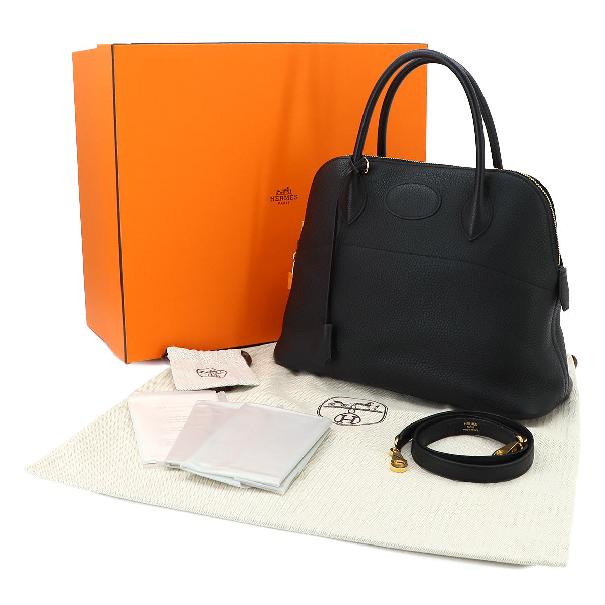 Bolide 31 Hand Shoulder Bag Taurillon Clemence Black