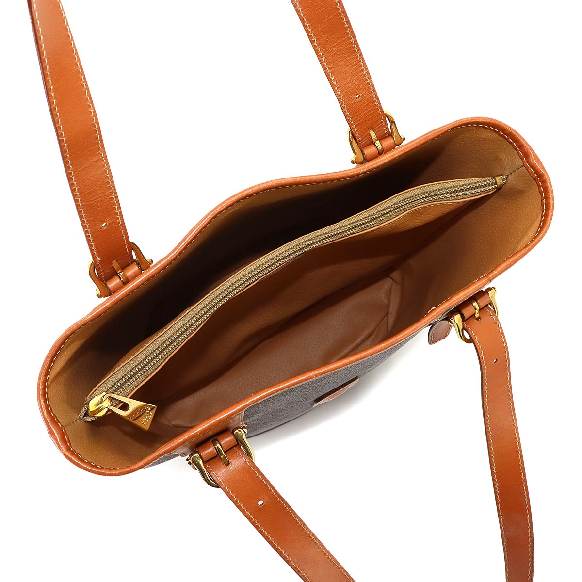 Macadam Tote Bag Leather PVC Brown Vintage Purse