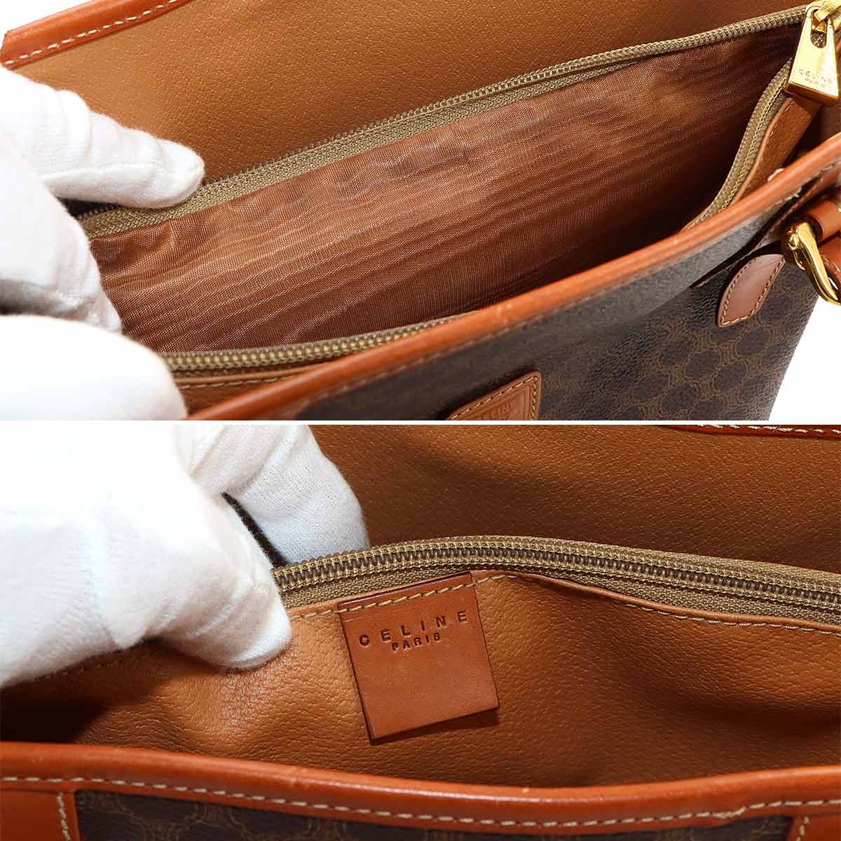 Macadam Tote Bag Leather PVC Brown Vintage Purse