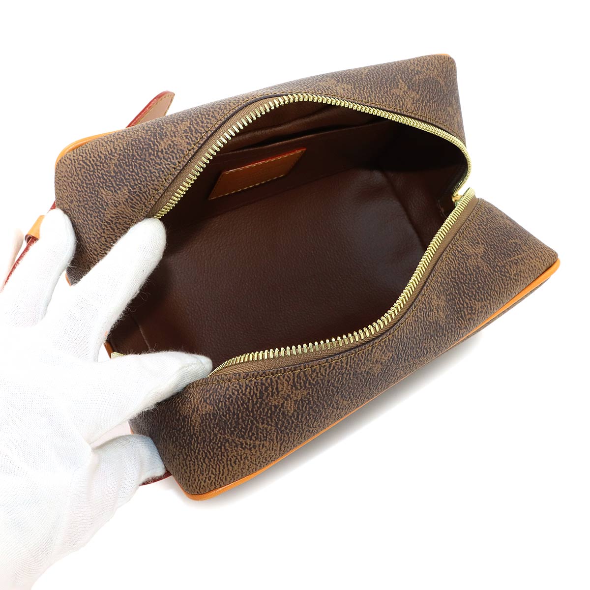 Monogram Dust Locker Dopp Kit Hand Bag Brown M11765