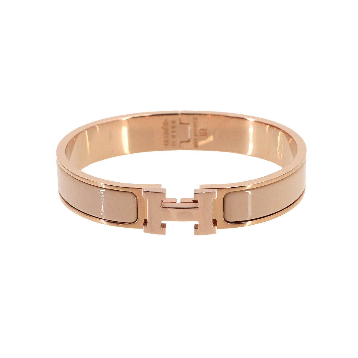 Clic H GM Bangle Bracelet Beige Rose Gold Accessory