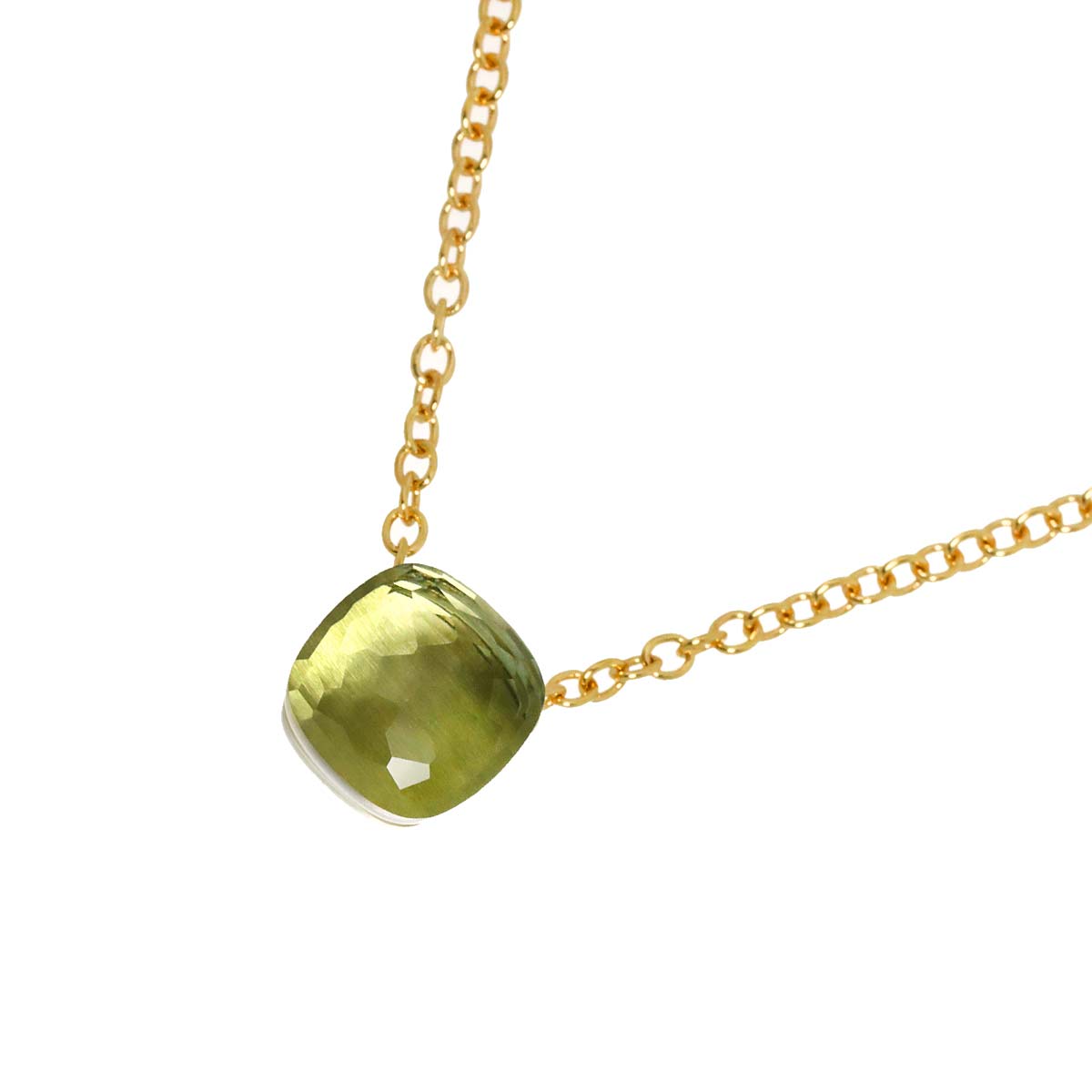 Petite Quartz Necklace 18K PG WG 750