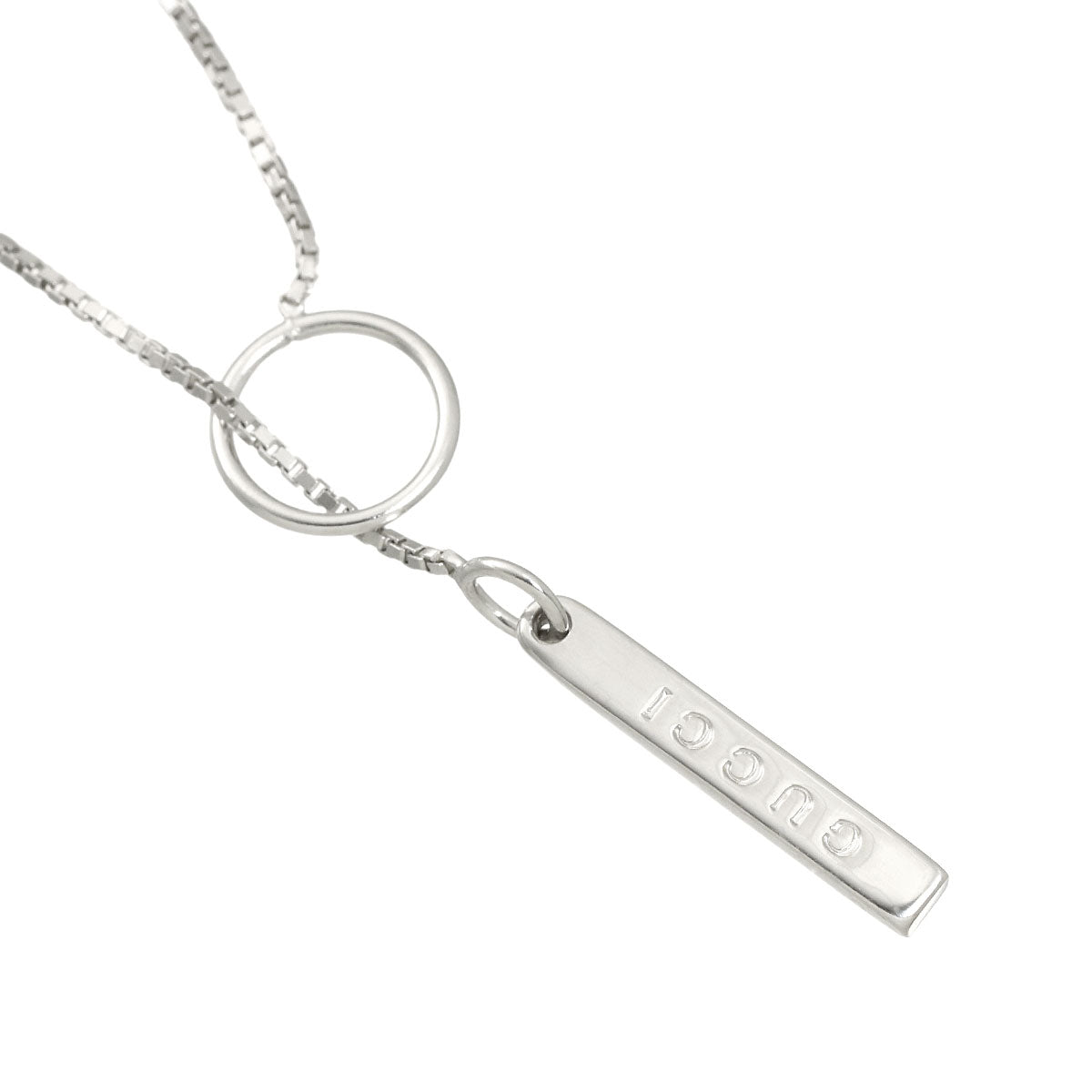 Lariat Necklace 18K White Gold 750