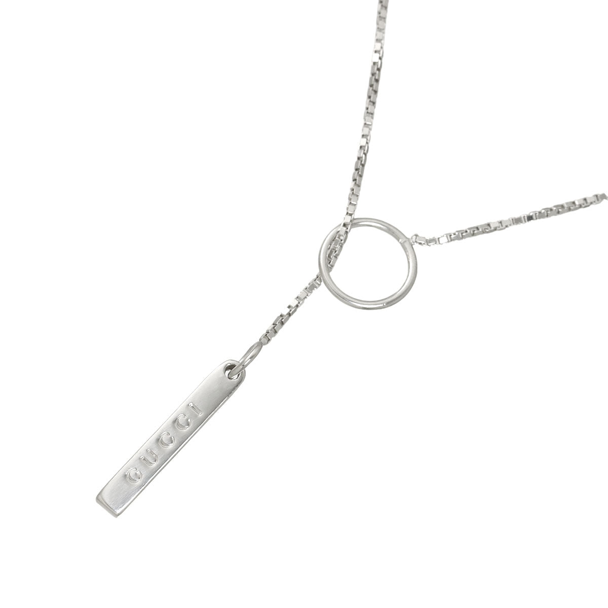 Lariat Necklace 18K White Gold 750